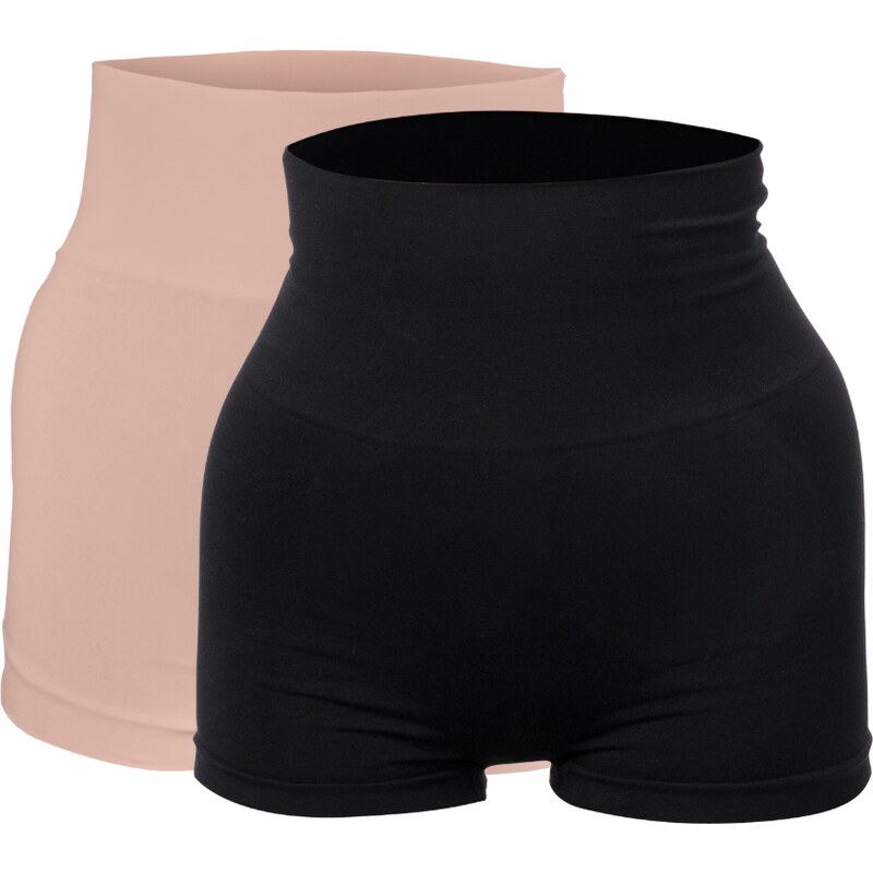 LORANE 2 Pack Kalhotky s nohavičkou a dvojitým pasem Barva: Černá 111214952