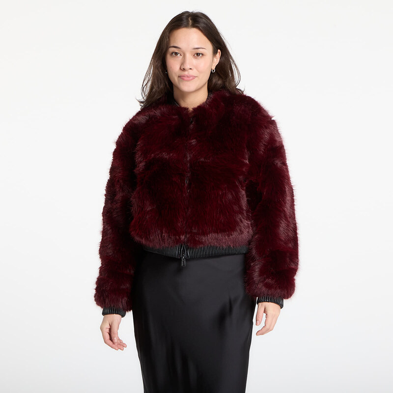 Kabát Desigual Raspberry Fur Jacket Red M 111215491