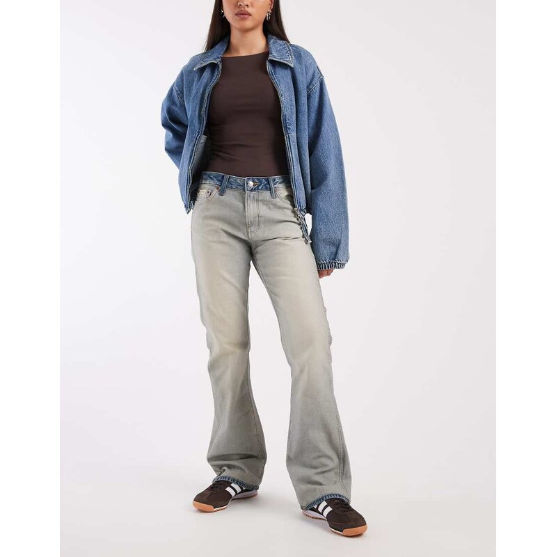 Calvin Klein Jeans cotton bootcut jeans with contrast waistband in 111215569