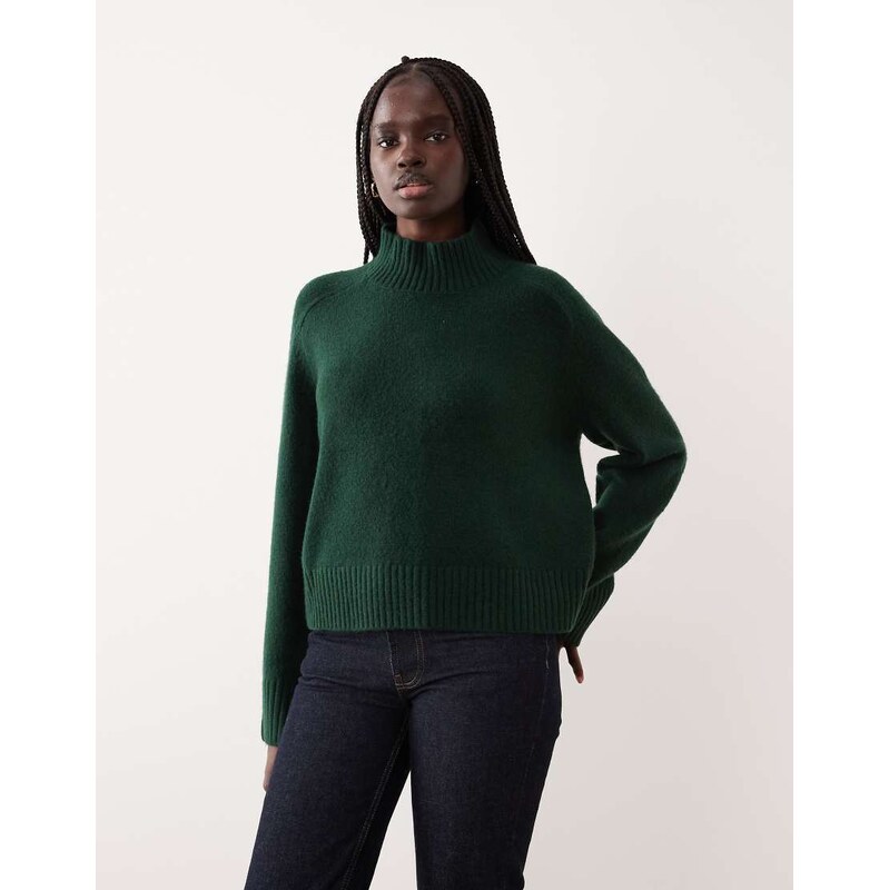 Abercrombie & Fitch funnel neck jumper in green 111215710