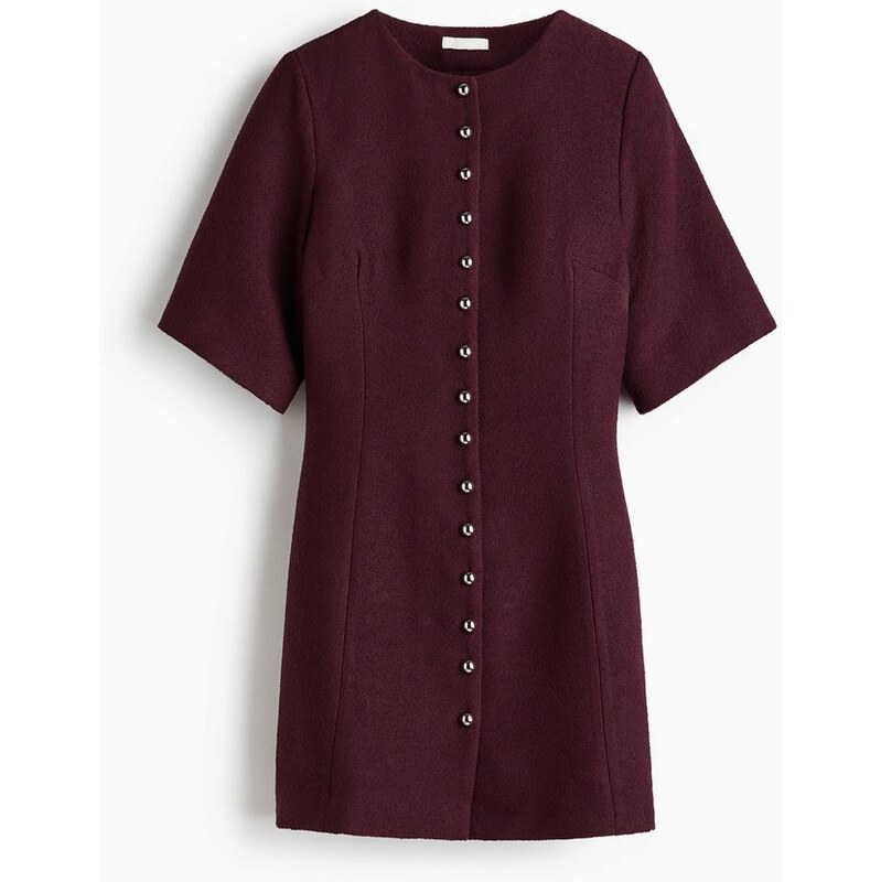 H&M - Šaty z buklé - Vínová