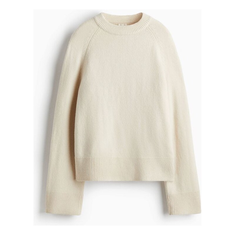 H&M - Svetr Loose Fit - Světle Béžová