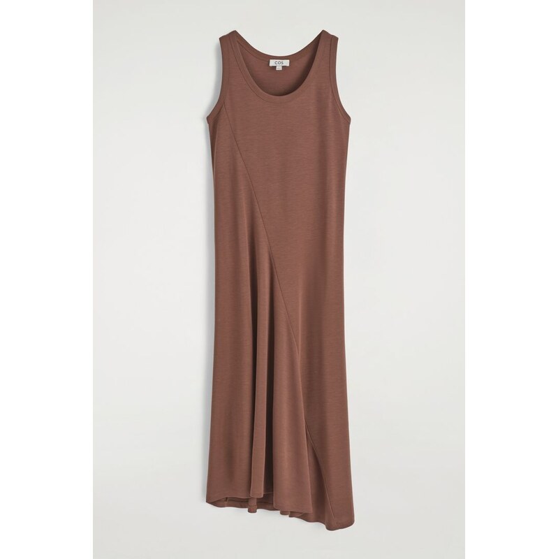 H&M - ASYMETRICKÉ JERSEY MIDI ŠATY - béžová 108129517