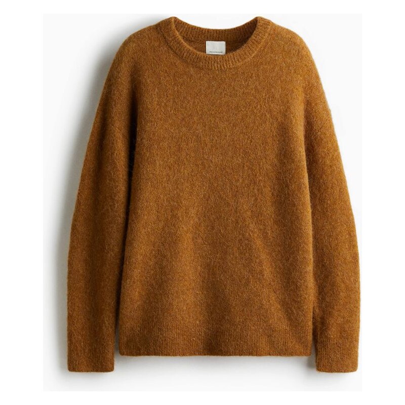 H&M - Oversized svetr ze směsi vlny alpaka - Hnědá