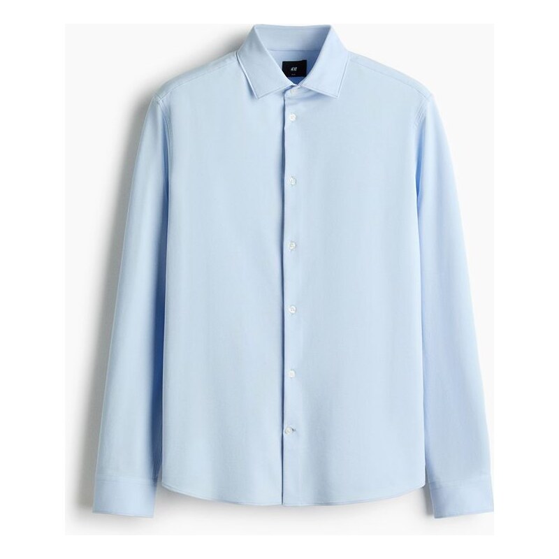 H&M - Košile Four-Way Stretch Slim Fit - Bleděmodrá