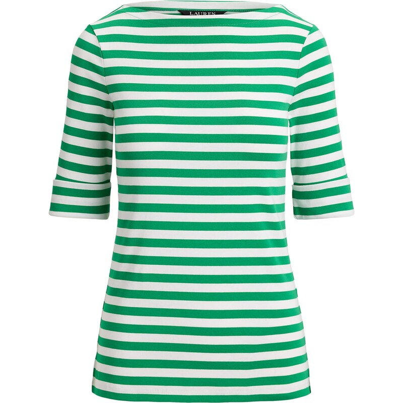Lauren Ralph Lauren Tričko zelená / bílá