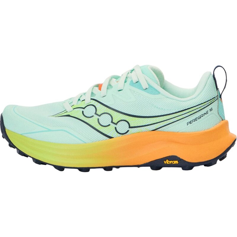 saucony Běžecká obuv 'PEREGRINE 16' aqua modrá / světle zelená / černá