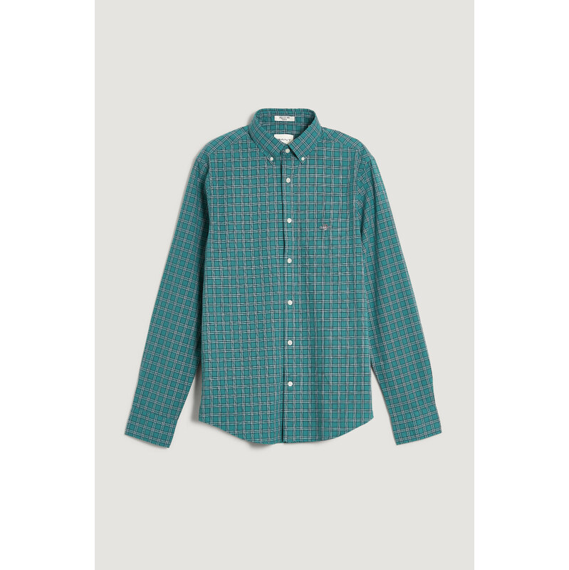 KOŠILE GANT REG POPLIN CHECK SHIRT WOODY GREEN