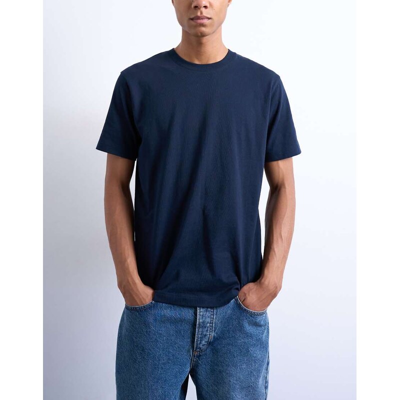 Topman classic fit t-shirt in navy