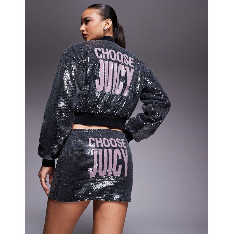 Juicy Couture sequin mini skirt in black