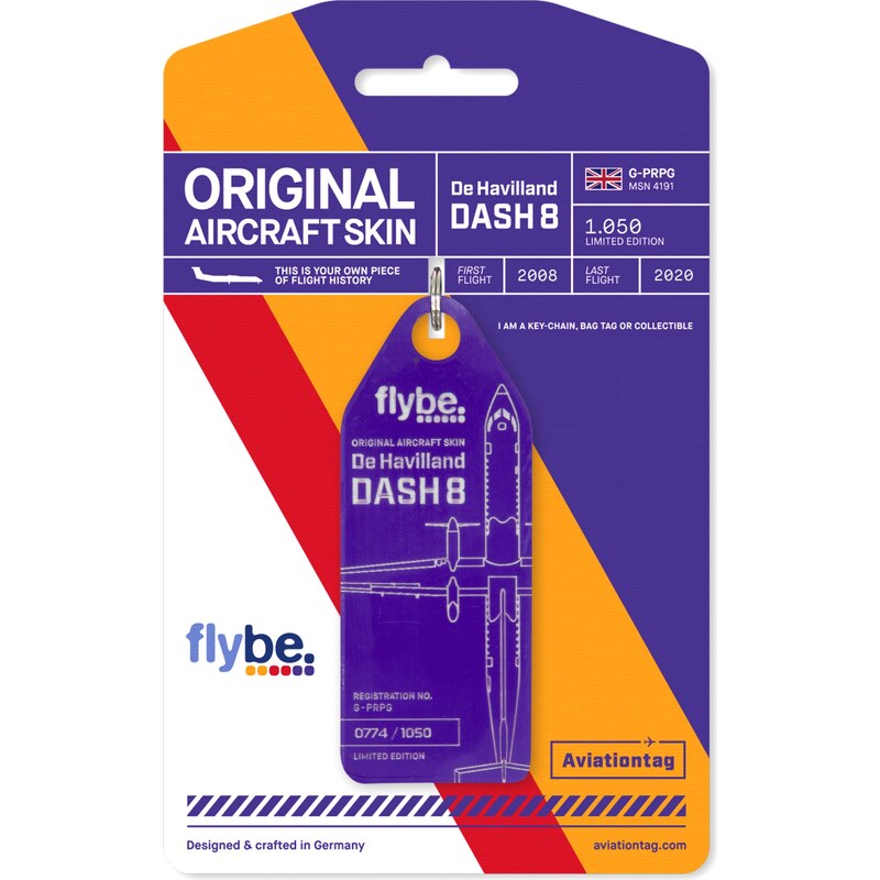 AVIATIONTAG Přívěšek z letadla flybe Dash 8 - G-PRPG lila 111230500
