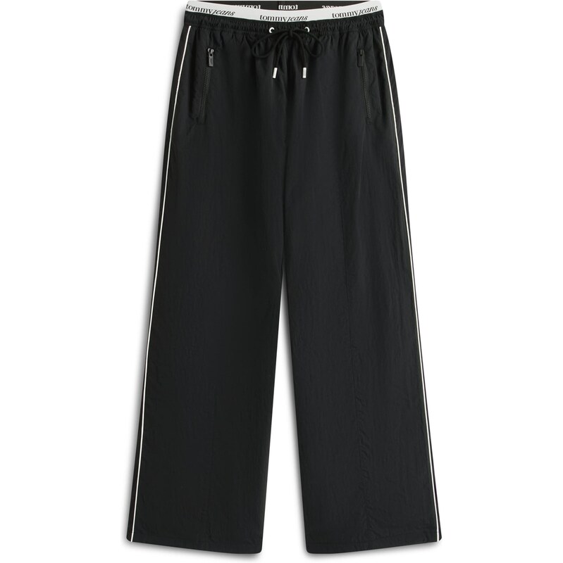 Tommy Jeans Kalhoty černá / bílá