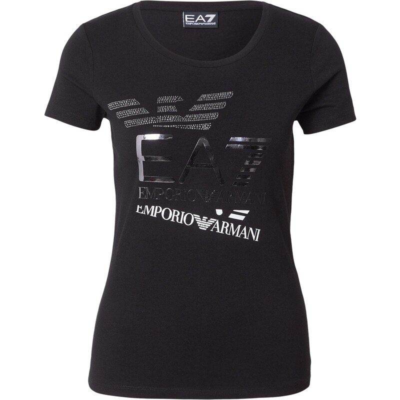 EA7 Emporio Armani Tričko černá / stříbrná / bílá 111233460