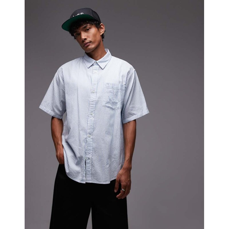 Carhartt WIP phelps shirt in blue and white stripe