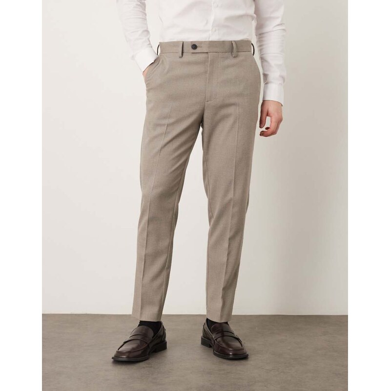 ASOS DESIGN smart tapered trouser in grey subtle texture