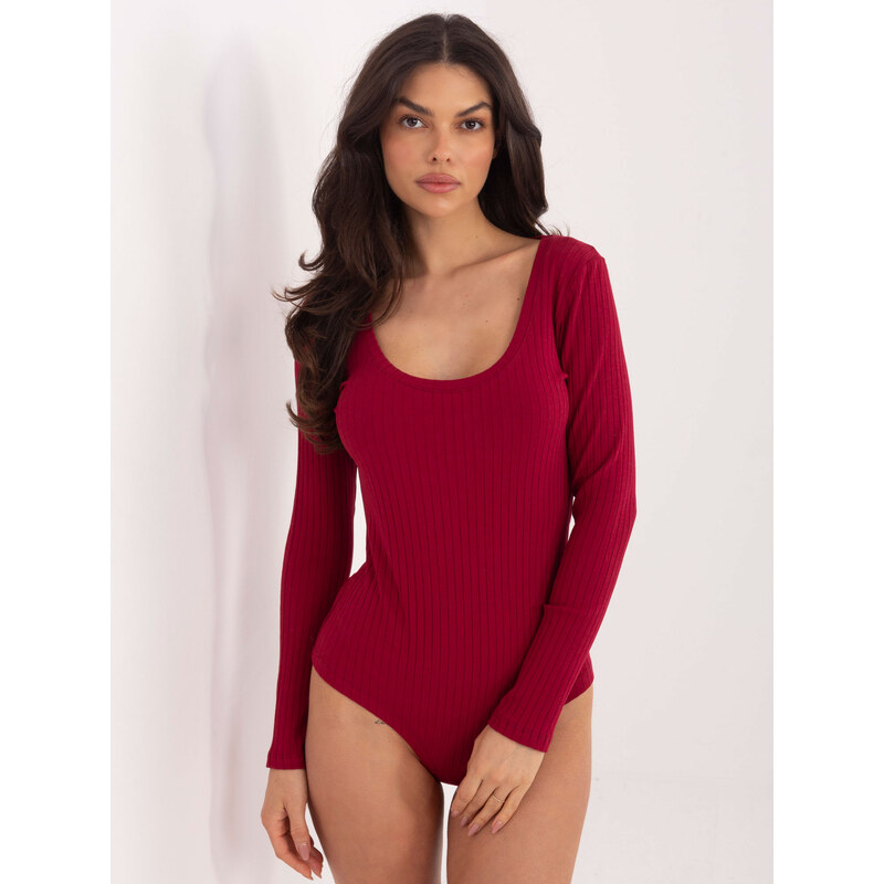 RUE PARIS Bordové body s dlouhým rukávem 111245075