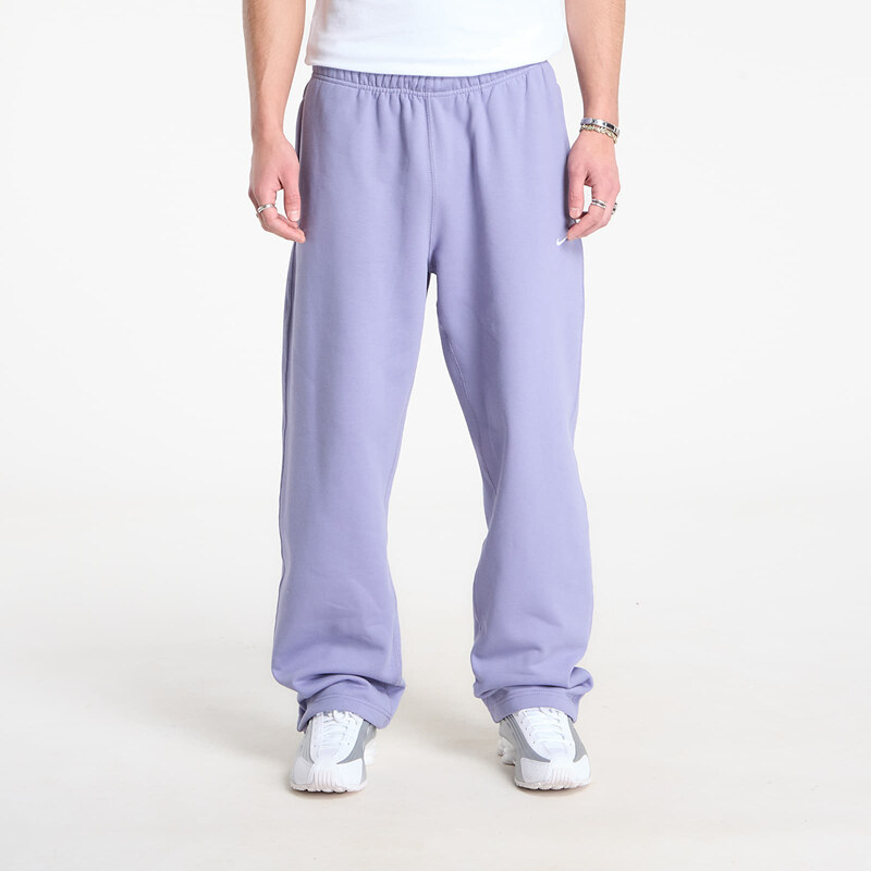 Tepláky Nike Solo Swoosh Mens Fleece Open-Hem Pants Iron Purple/