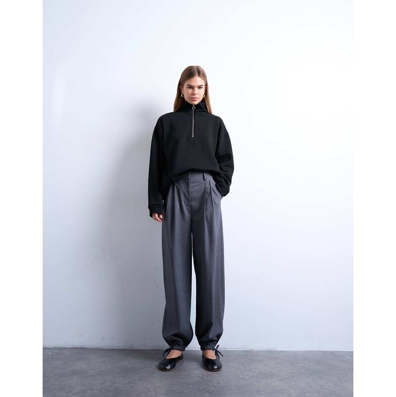 Topshop tailored balloon hem trouser in grey