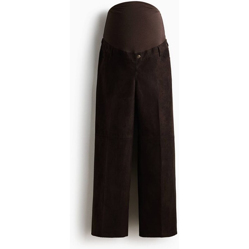 H&M - MAMA Rovné kalhoty - Tmavě Hnědá