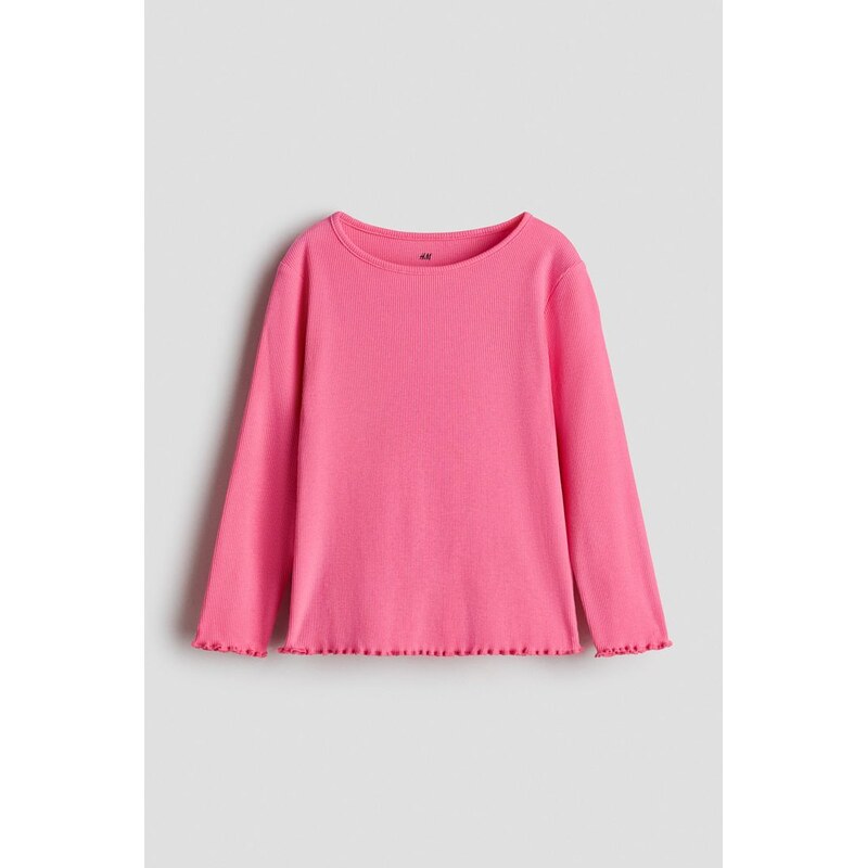 H&M - Žerzejové trikos dlouhým rukávem - růžová 111250693