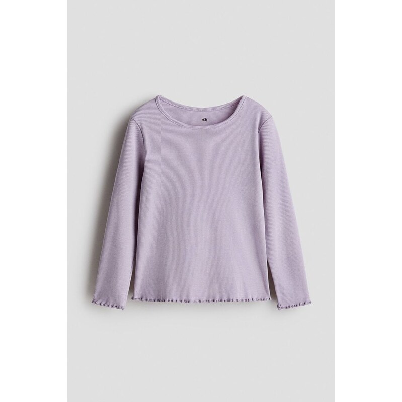 H&M - Žerzejové trikos dlouhým rukávem - fialová 111250725