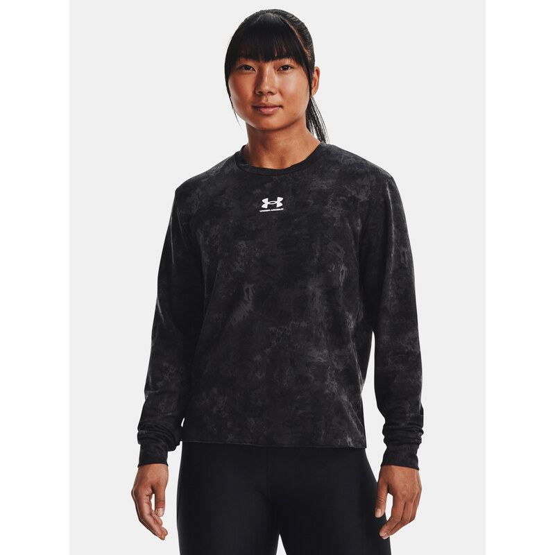 Under Armour Tričko Rival Terry Print Crew-BLK - Dámské 74681469