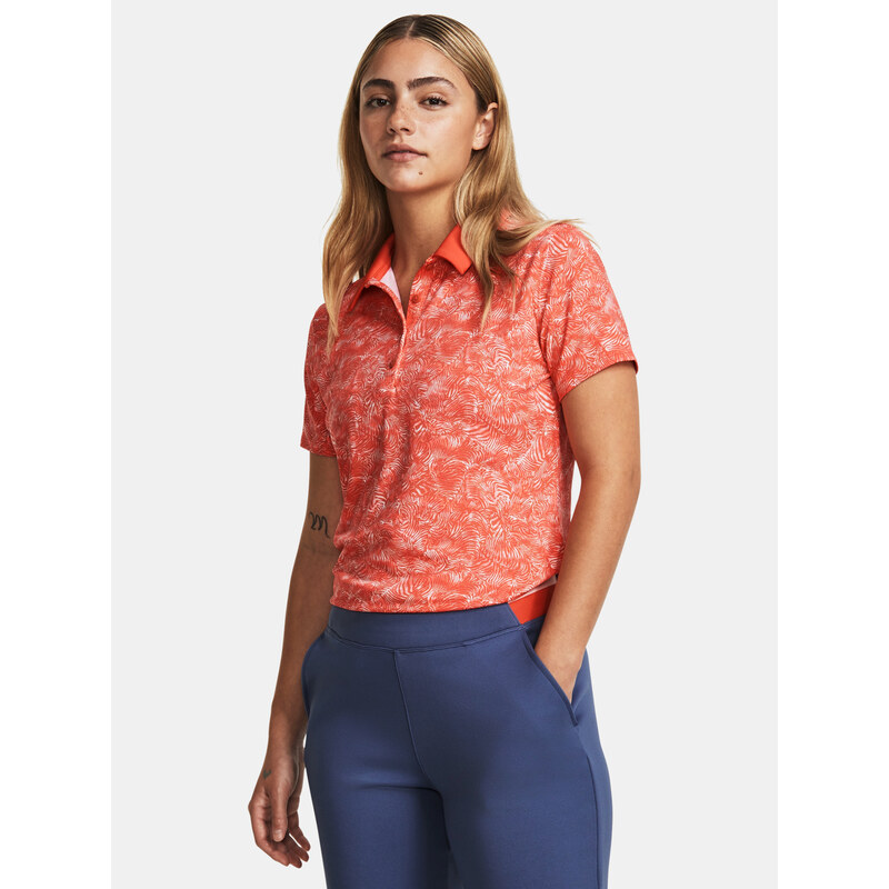 Under Armour Tričko UA Playoff Printed SS Polo-RED - Dámské 86630895