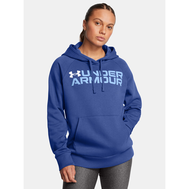 Dámská mMikina Under Armour Rival Fleece Wordmark Hoodie-BLU -
