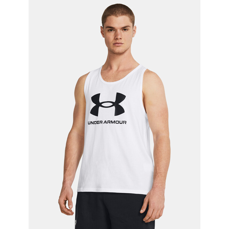 Under Armour Tílko UA SPORTSTYLE LOGO TANK-WHT - Pánské