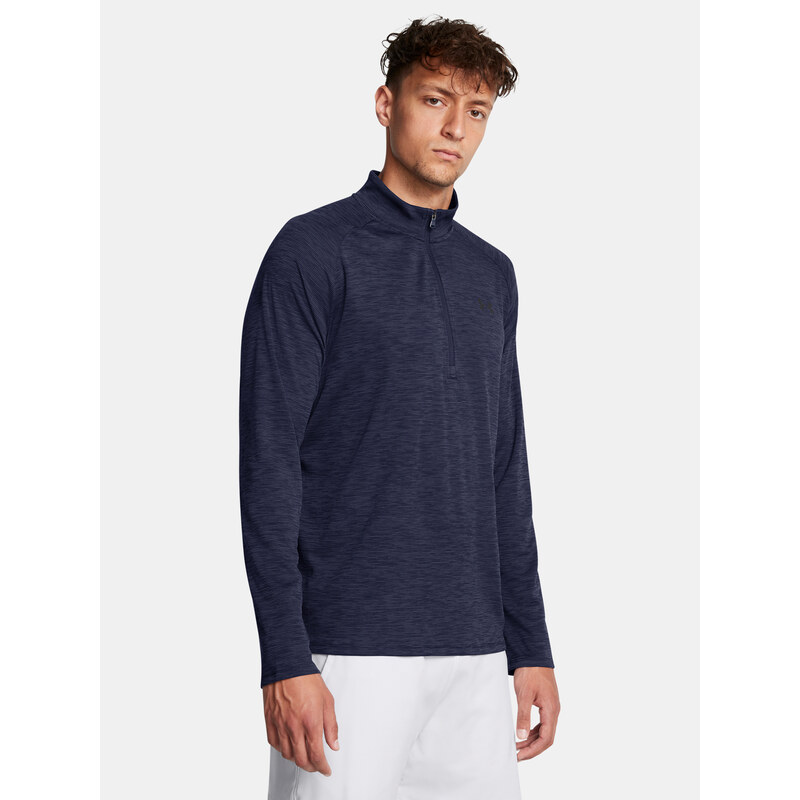 Pánské tričko Under Armour UA Tech Textured 1/2 Zip-BLU - Pánské