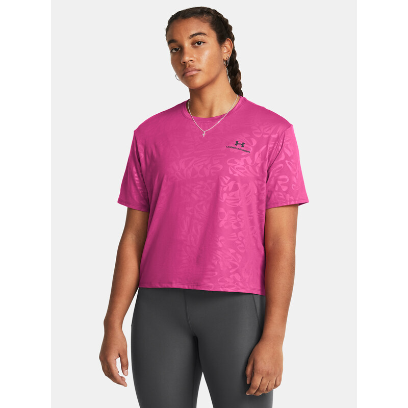 Under Armour Tričko Vanish Energy Emboss Crop SS-PNK - Dámské