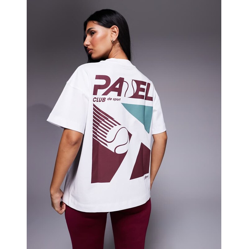 4505 Tennis heavyweight cotton oversized t-shirt with back print in 111258784