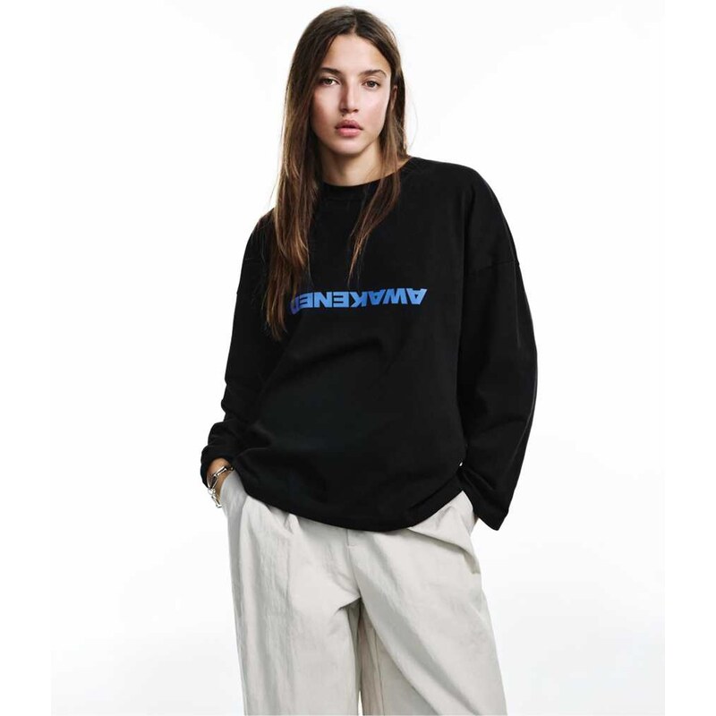 Pull&Bear City graphic t-shirt in black 111258825
