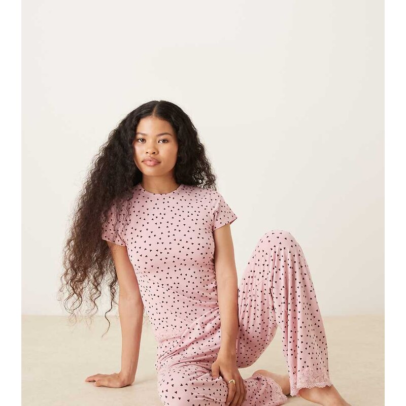 ASOS Petite ASOS DESIGN Petite mix & match wide leg pyjama trouser 114216920