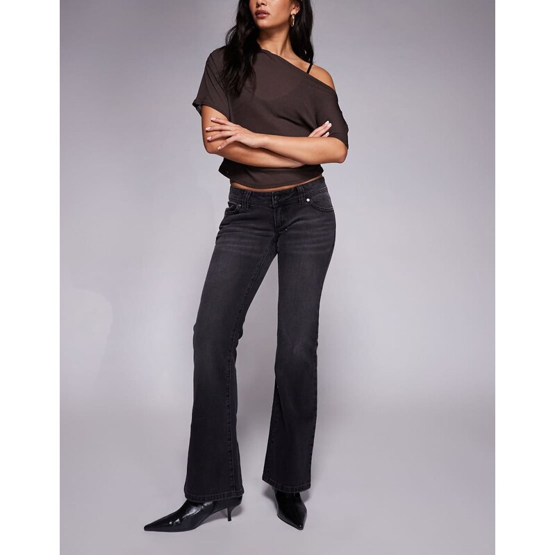 Abrand Jeans 00 super low kick flare jeans in black 112139713