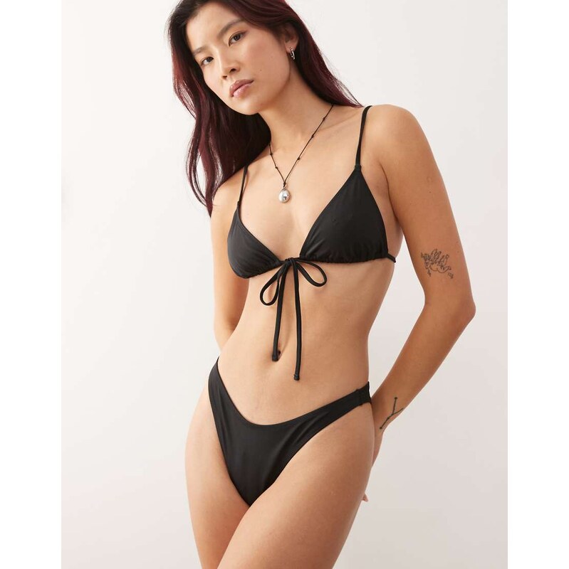 Weekday mix & match triangle bikini top in black