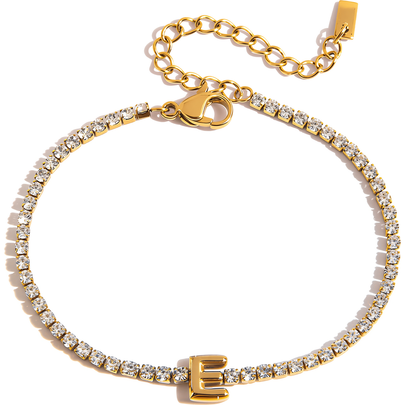 ELENYS Initial E – pozlacený náramek 18K žluté zlato 111259441