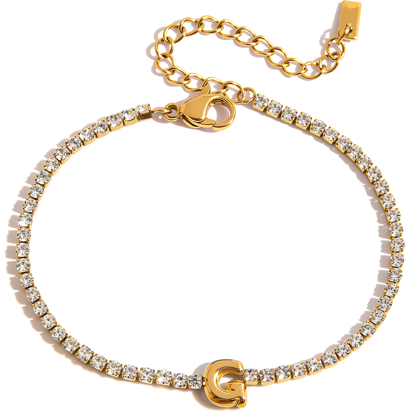 ELENYS Initial G – pozlacený náramek 18K žluté zlato