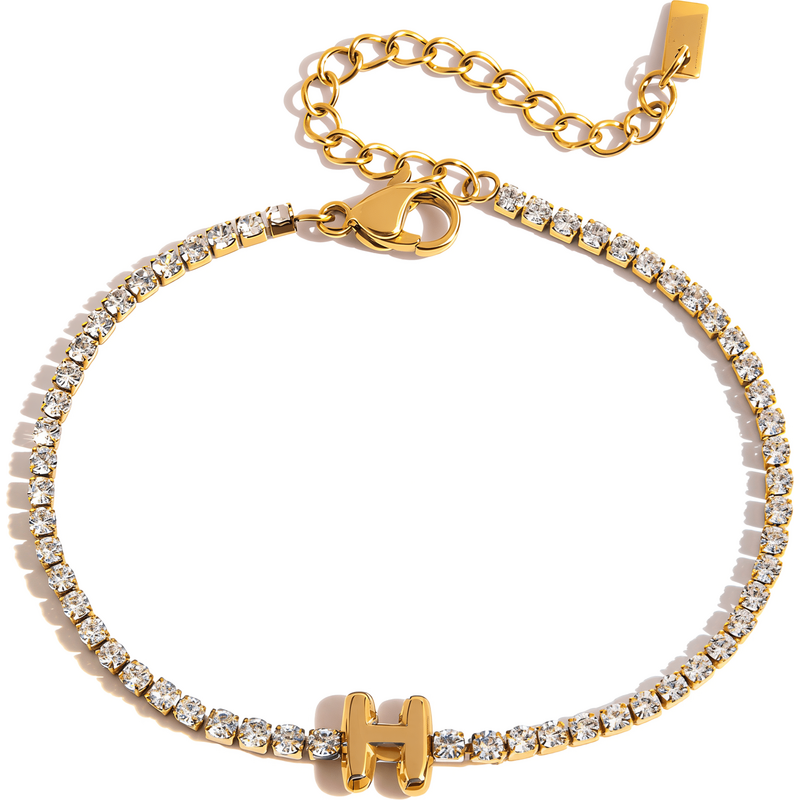 ELENYS Initial H – pozlacený náramek 18K žluté zlato
