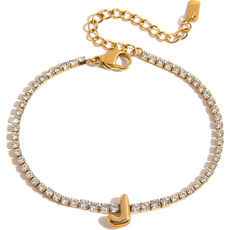 ELENYS Initial J – pozlacený náramek 18K žluté zlato