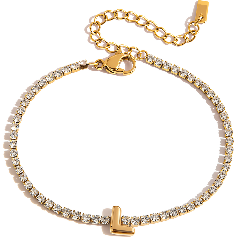 ELENYS Initial L – pozlacený náramek 18K žluté zlato
