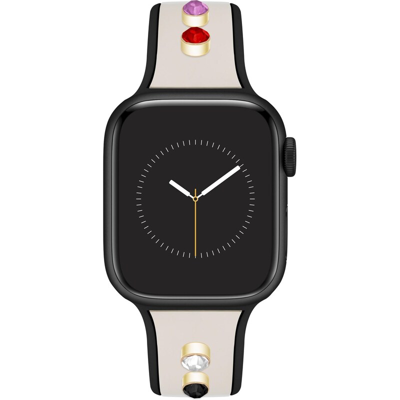 Anne Klein řemínek silikonový krémovo-černý pro Apple Watch 38/40/41 106416271