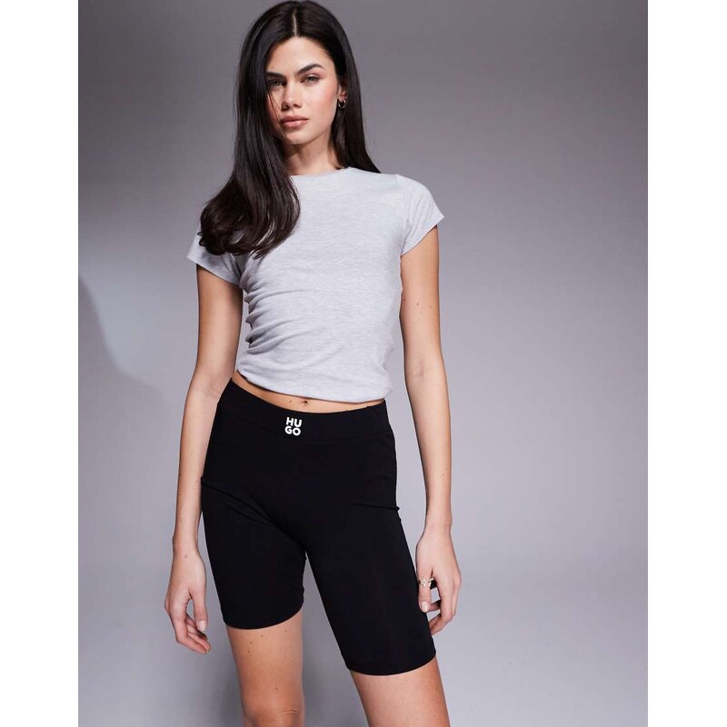 Hugo Red Hugo Bodywear logo suki legging short in black 111260584