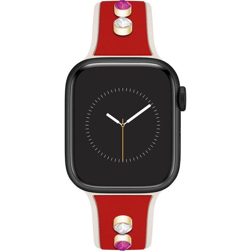 Anne Klein řemínek silikonový červeno-krémový pro Apple Watch 38/40/41 107724774