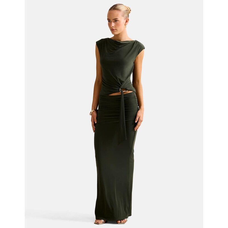 Forever New maxi skirt co-ord in green 111511417