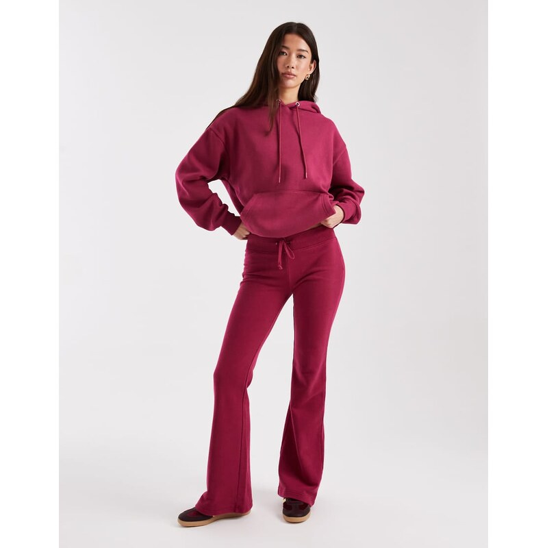 Cotton On low rise bootleg sweatpant co-ord in washed dark lotus