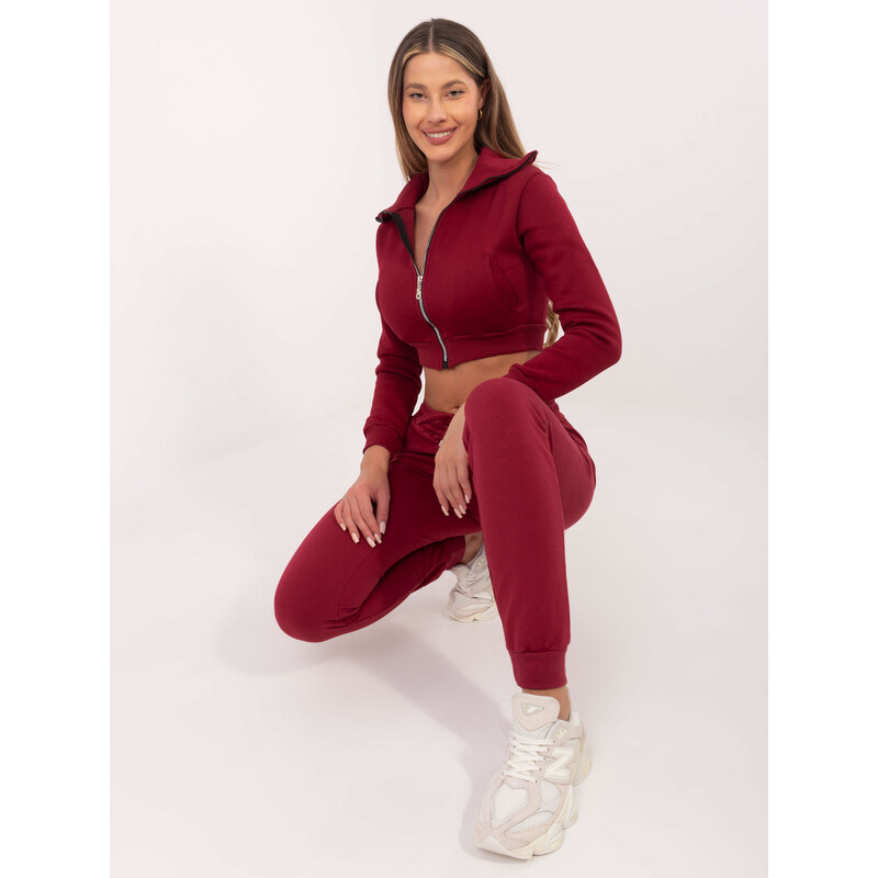 BASIC Dámské tmavě červené tepláky --dark red Červená 53173314