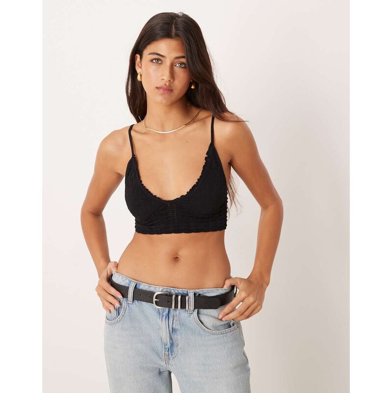 Free People heirloom seamless bralette in black