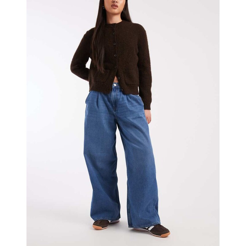 ONLY Livy wide leg jeans in mid blue denim 111274007