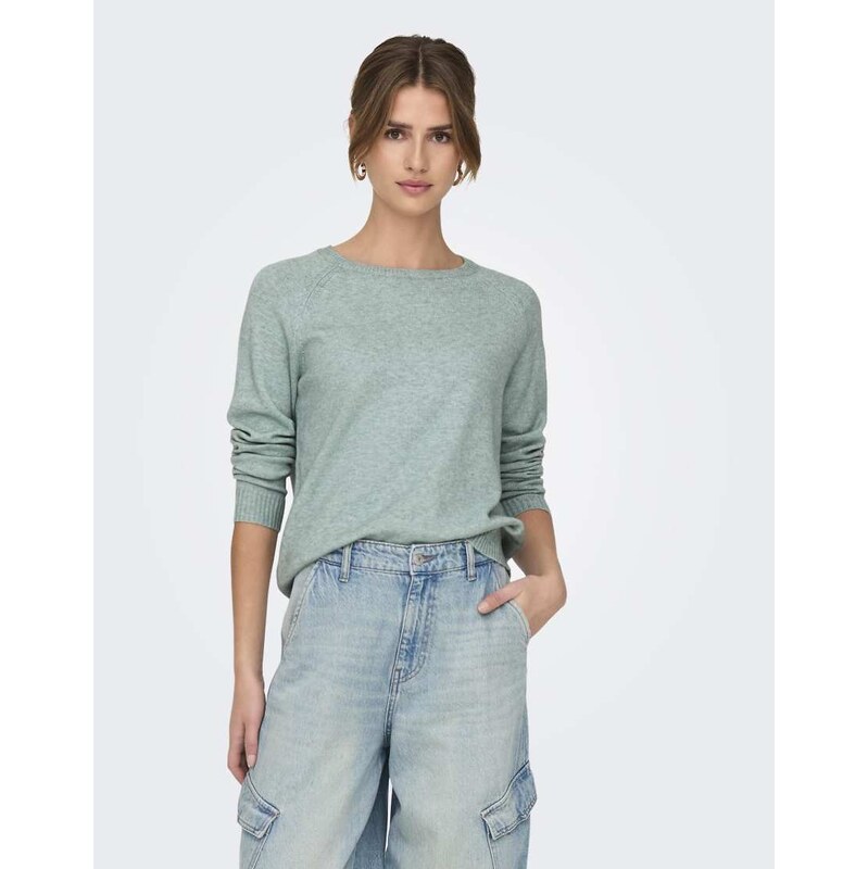ONLY Knitted pullover in medium grey melange 1 115667292